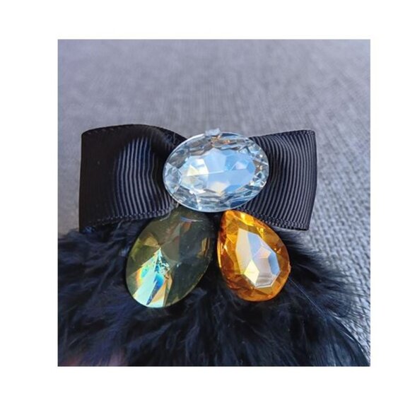 NWT Boho Brooch Feather with Colored Plastic beads - Picture 3 of 4